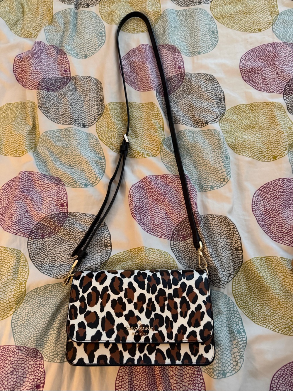 kate spade Leopard Print Crossbody Bag - Brown Black White